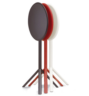 Stehtisch / Messetisch in Farben Schwarz, Weiß-Grau, Signal-Rot