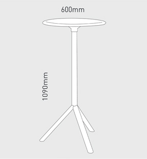 Stehtisch / Messetisch in der Größe 1090x600mm