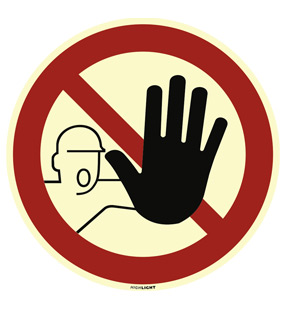 Langnachleuchtendes Schild 'Zutritt für Unbefugte verboten' mit 200mm Durchmesser