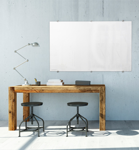Rahmenloses Whiteboard für Home-Office in Edel-Ausführung